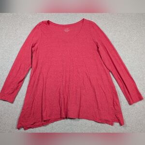 Pure Jill‎ Women Top Large High Low Pima Cotton Tee Swing Hem